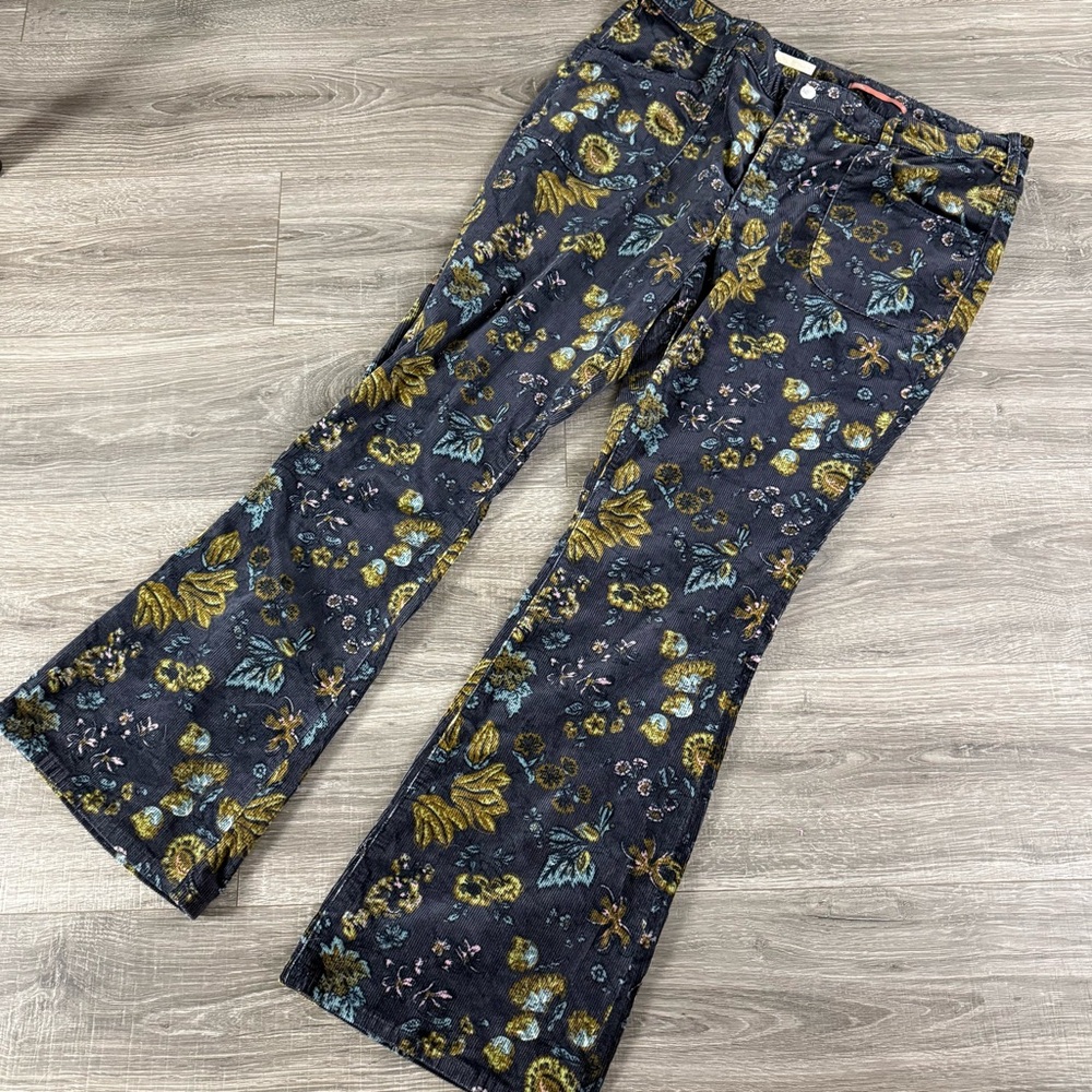 Pilcro Floral Velvet Pants - Multicolor - Picture 10 of 10